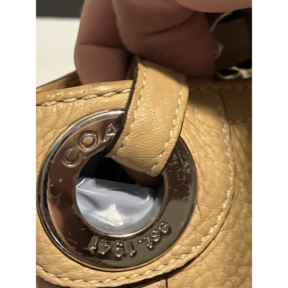 Vintage Coach Beige/ Tan  Pebbled Leather Slouchy Hobo Bucket Shoulder Bag 5715 - Picture 7 of 13